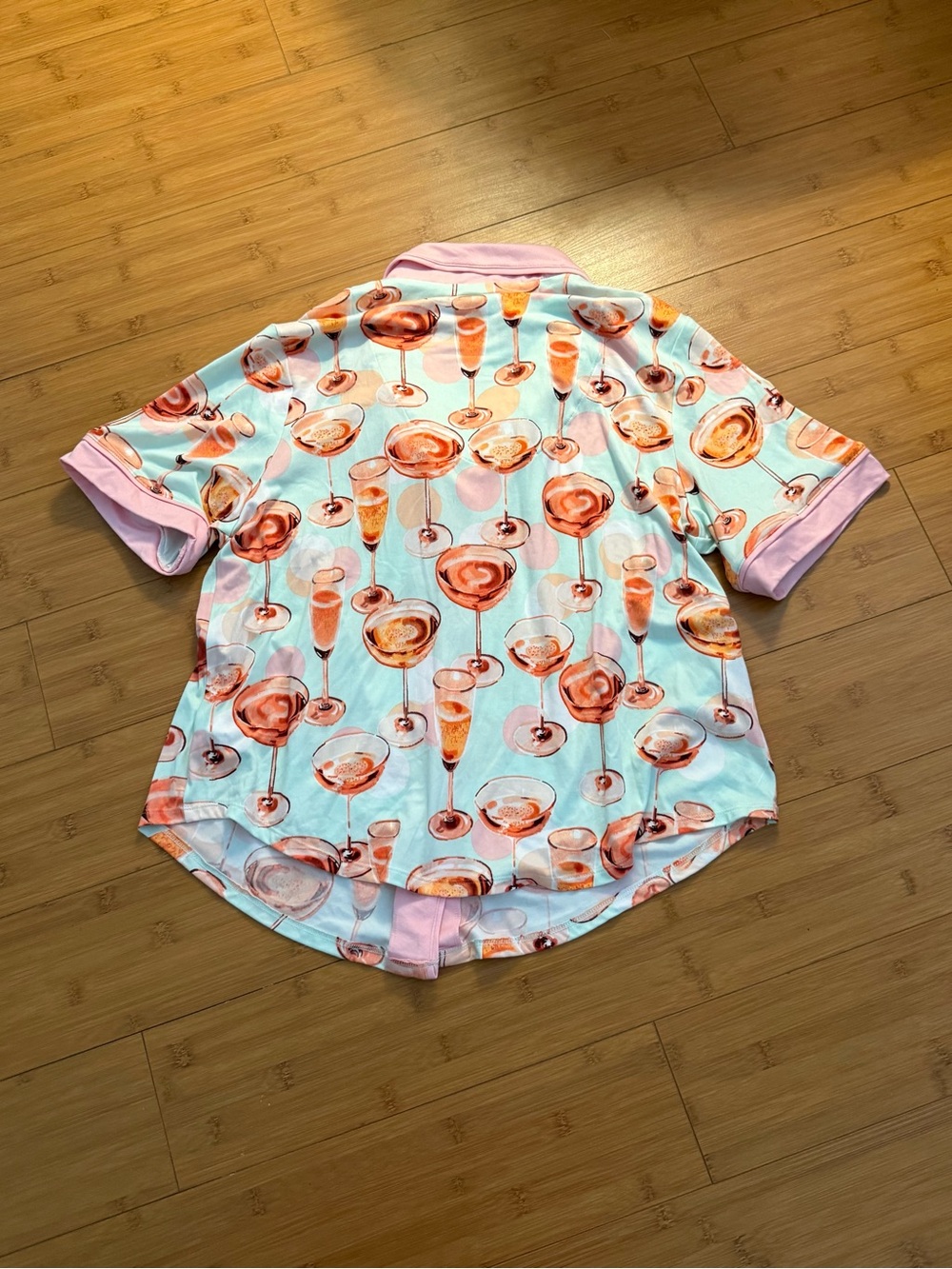 Women’s Mint & Pink Cocktail-Print Pajama Set - Picture 3 of 11
